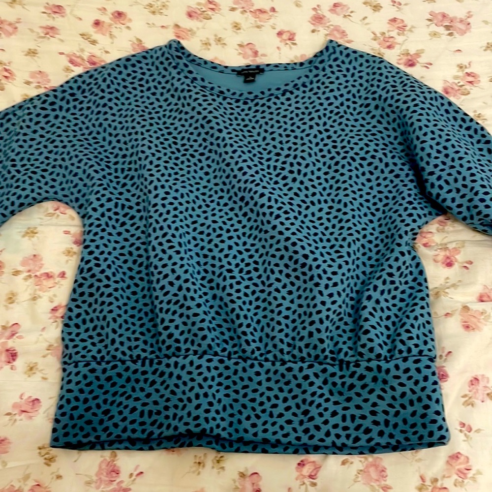 blue long sleeved top